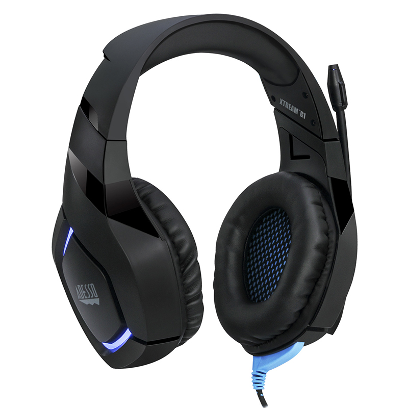 Adesso XTREAM G1 Wired Over-the-head Stereo Gaming Headset with Microphone, Black.